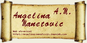 Angelina Manetović vizit kartica